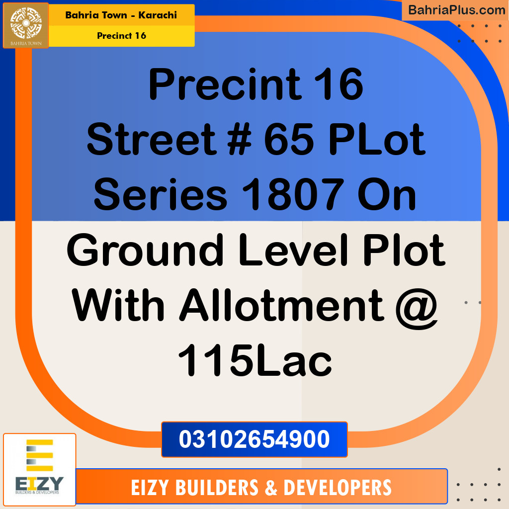 250 Sq. Yards Residential Plot for Sale in Precinct 16 -  Bahria Town, Karachi - (BP-213554)