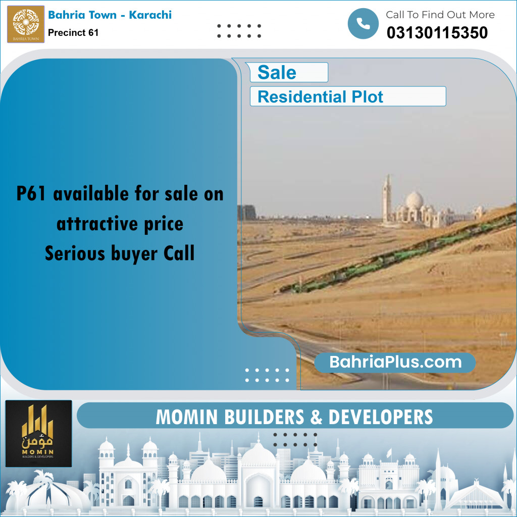 125 Sq. Yards Residential Plot for Sale in Precinct 61 -  Bahria Town, Karachi - (BP-213591)