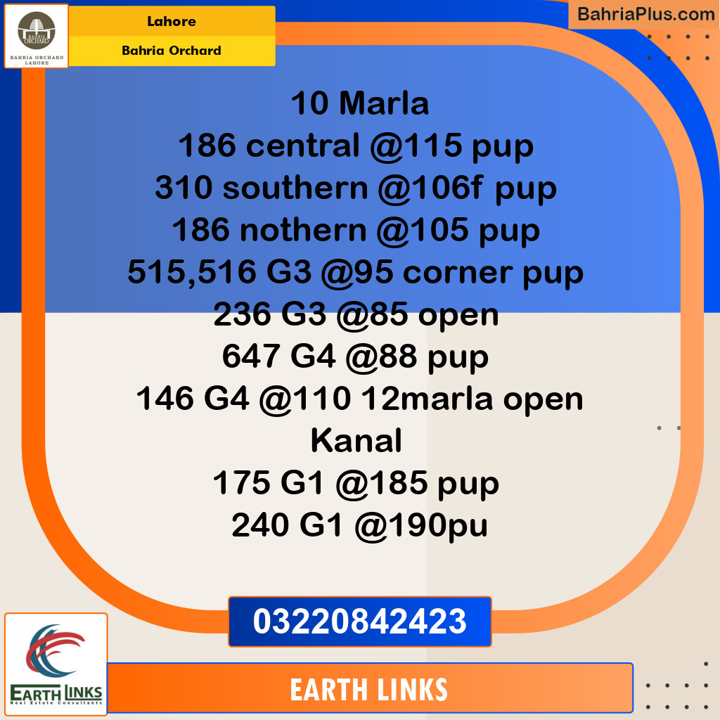 Residential Plot for Sale in Bahria Orchard, Lahore - (BP-213667)