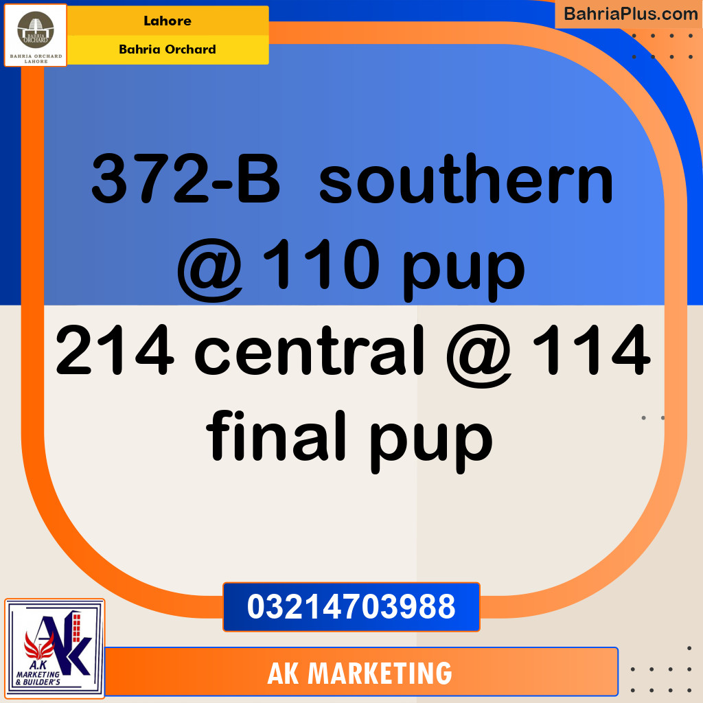 Residential Plot for Sale in Bahria Orchard, Lahore - (BP-213693)