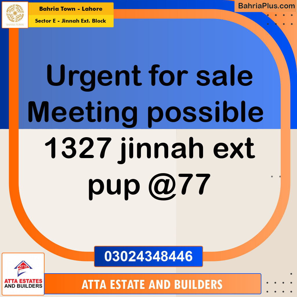 5 Marla Residential Plot for Sale in Sector E - Jinnah Ext. Block -  Bahria Town, Lahore - (BP-213703)