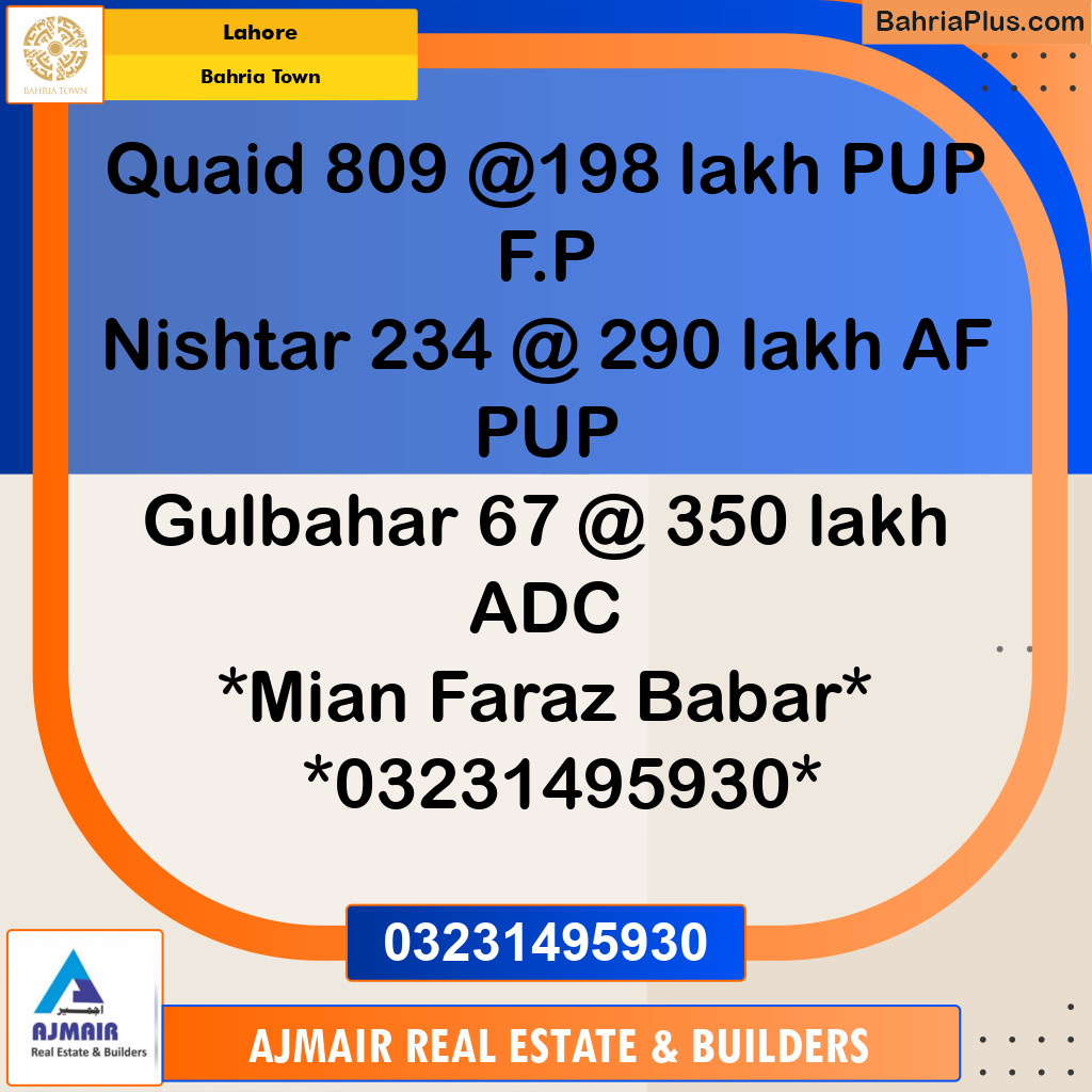 Residential Plot for Sale in Bahria Town, Lahore - (BP-213704)