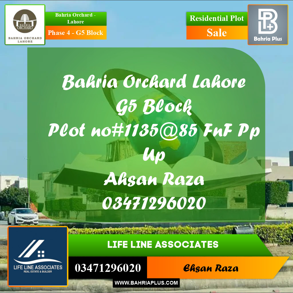 10 Marla Residential Plot for Sale in Phase 4 - G5 Block -  Bahria Orchard, Lahore - (BP-213726)
