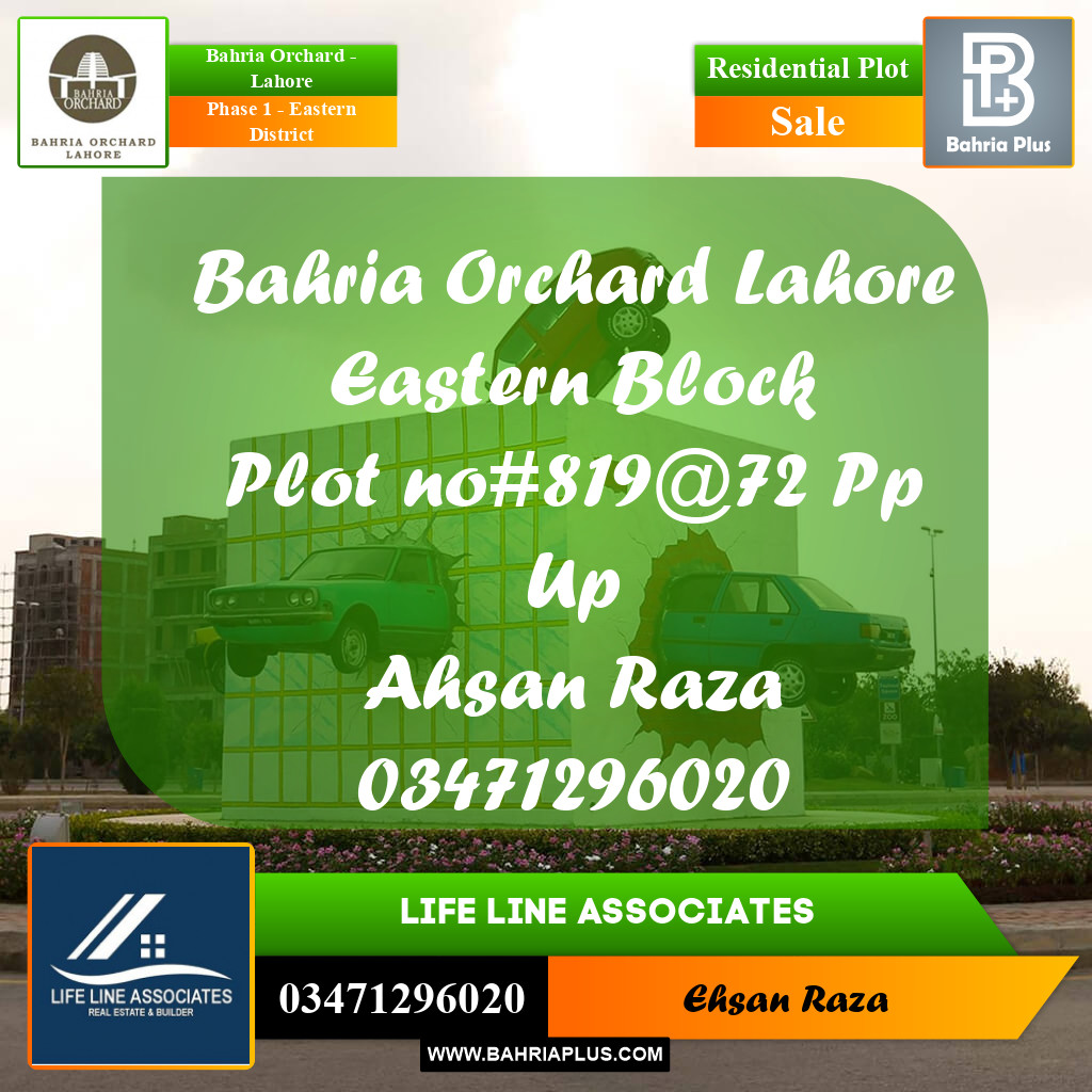5 Marla Residential Plot for Sale in Phase 1 - Eastern District -  Bahria Orchard, Lahore - (BP-213732)