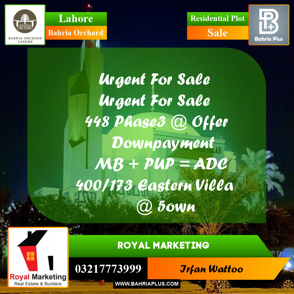 Residential Plot for Sale in Bahria Orchard, Lahore - (BP-213744)