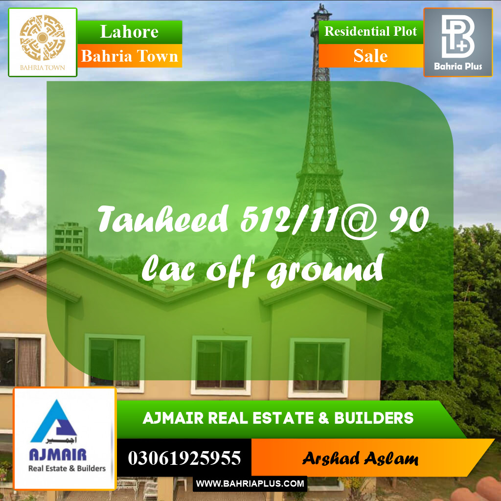 Residential Plot for Sale in Bahria Town, Lahore - (BP-213746)
