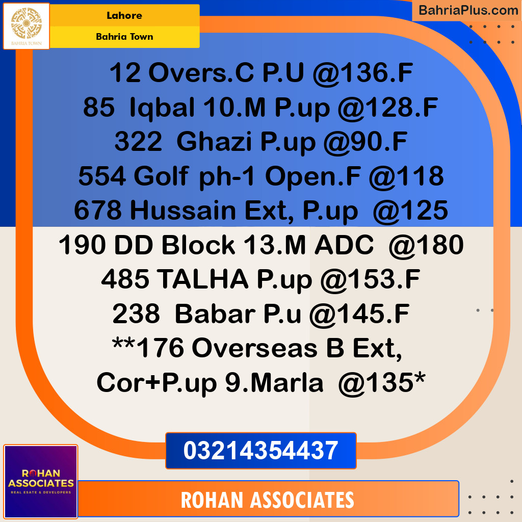 Residential Plot for Sale in Bahria Town, Lahore - (BP-213756)