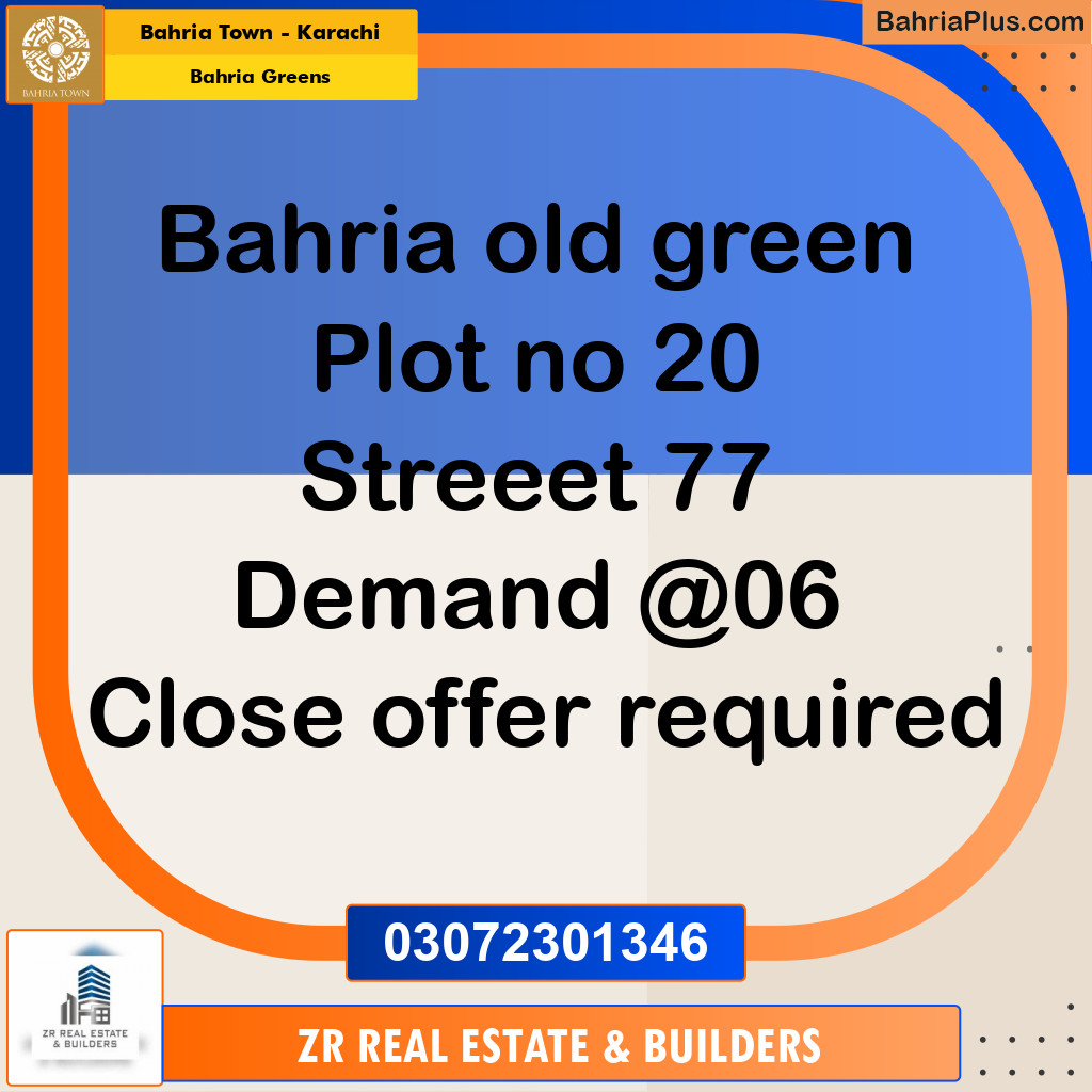 Residential Plot for Sale in Bahria Greens -  Bahria Town, Karachi - (BP-213807)