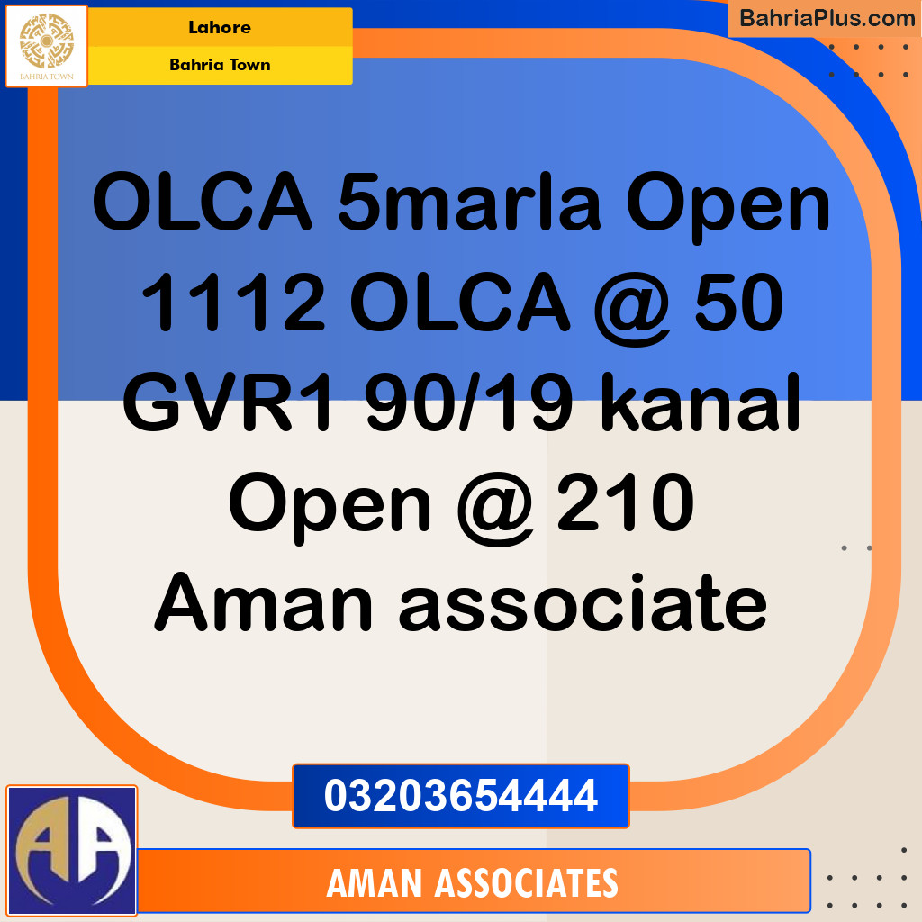 Residential Plot for Sale in Bahria Town, Lahore - (BP-213843)