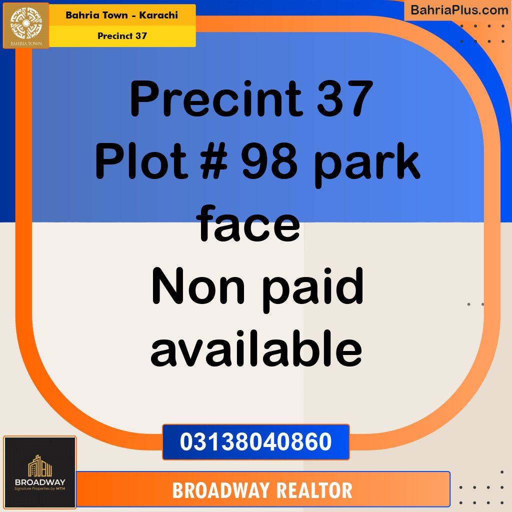 500 Sq. Yards Residential Plot for Sale in Precinct 37 -  Bahria Town, Karachi - (BP-213858)