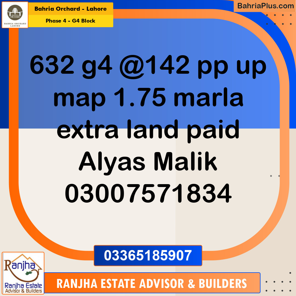 10 Marla Residential Plot for Sale in Phase 4 - G4 Block -  Bahria Orchard, Lahore - (BP-213924)
