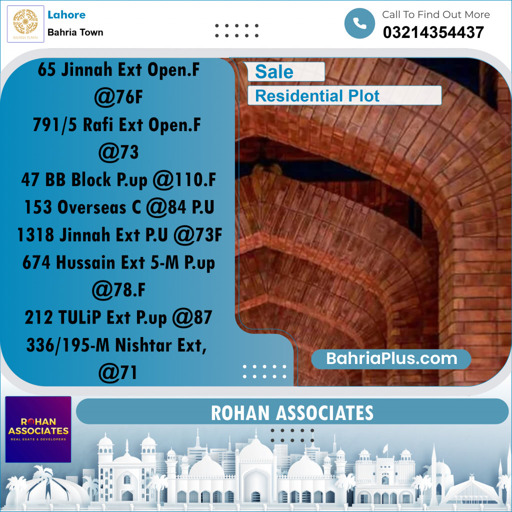 Residential Plot for Sale in Bahria Town, Lahore - (BP-214060)