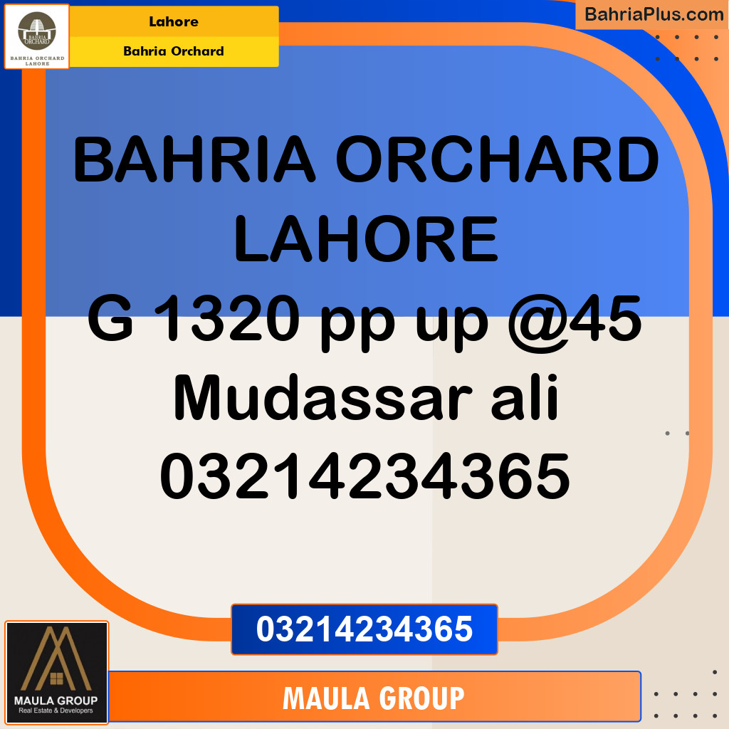 Residential Plot for Sale in Bahria Orchard, Lahore - (BP-214081)