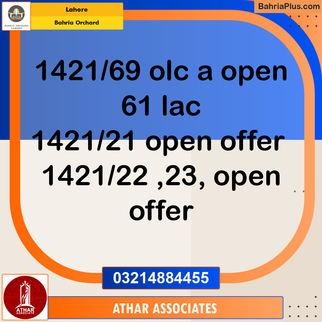 Residential Plot for Sale in Bahria Orchard, Lahore - (BP-214116)