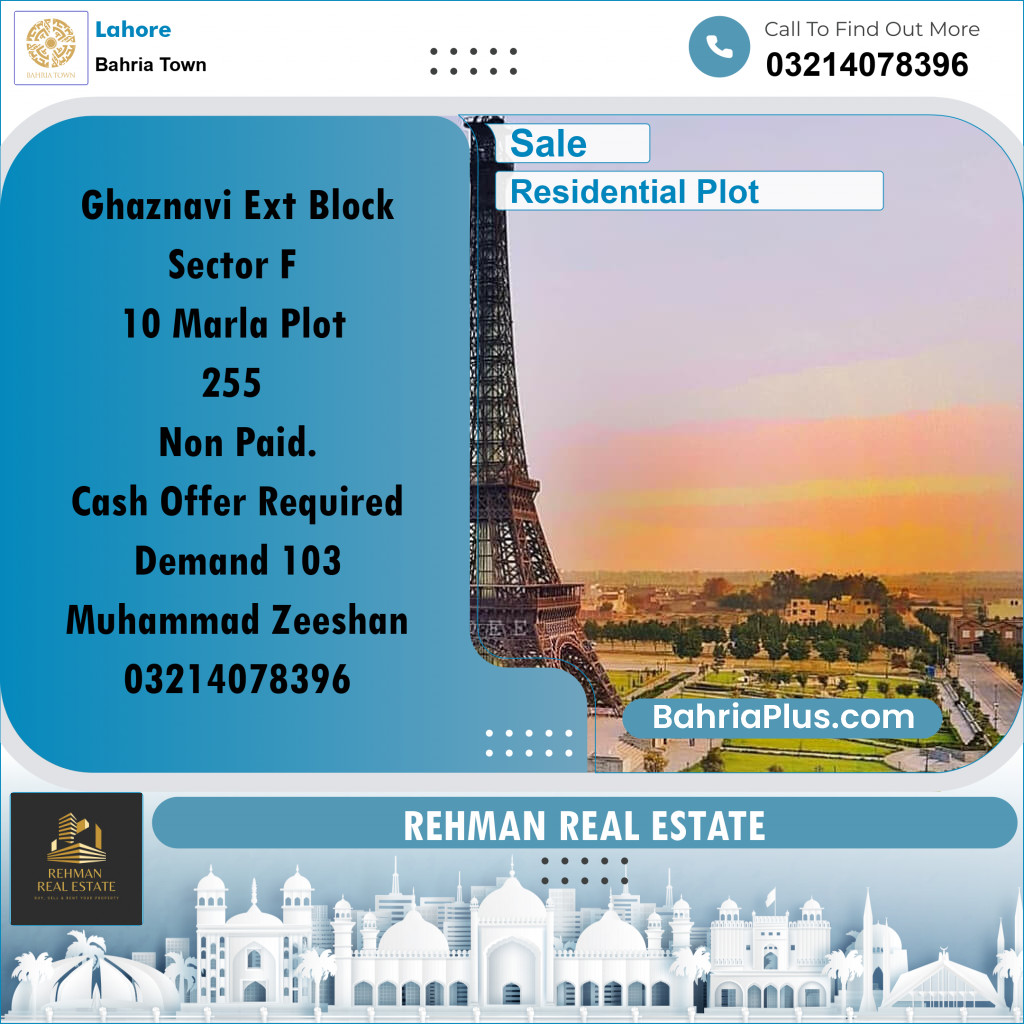 Residential Plot for Sale in Bahria Town, Lahore - (BP-214120)