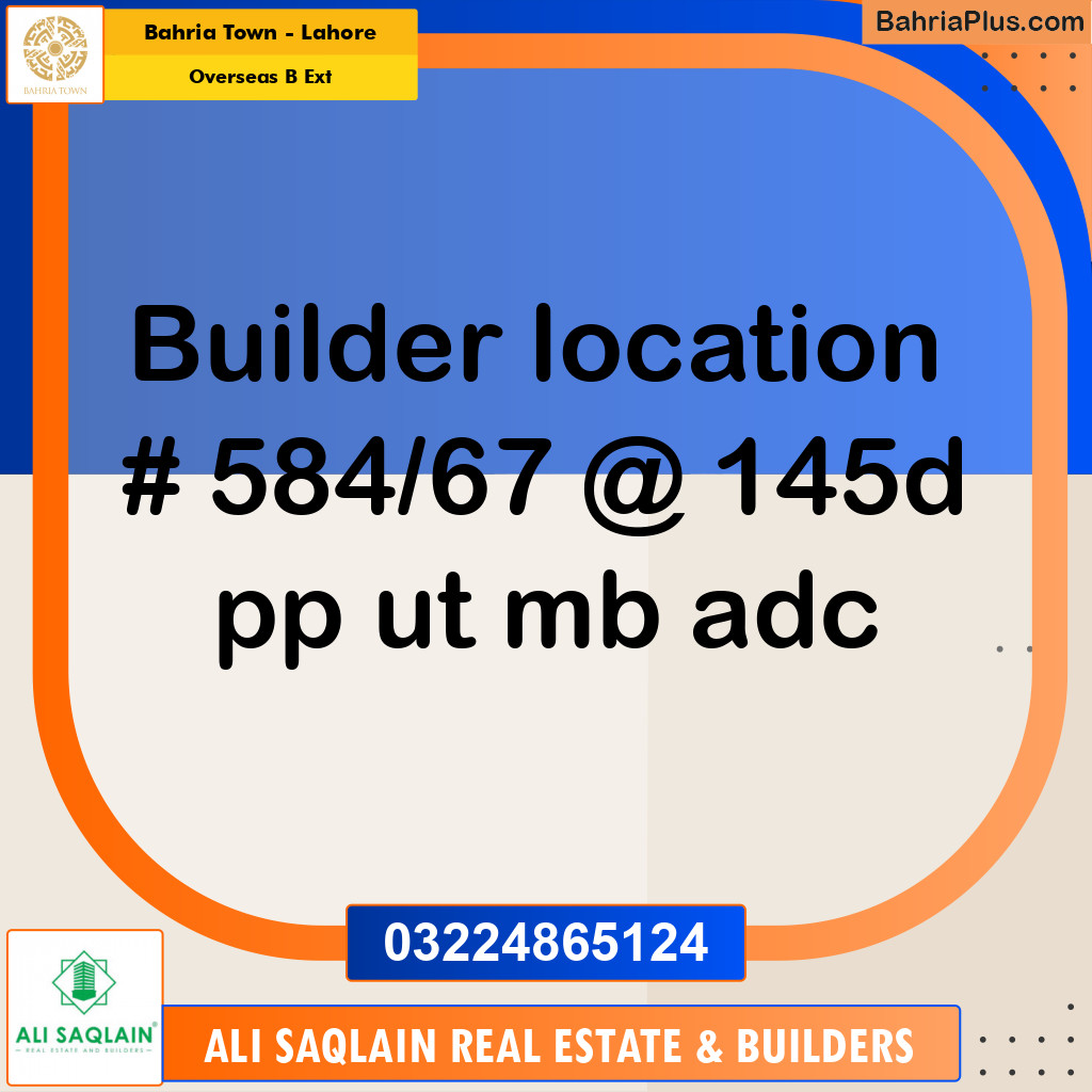 10 Marla Residential Plot for Sale in Overseas B Ext -  Bahria Town, Lahore - (BP-214123)
