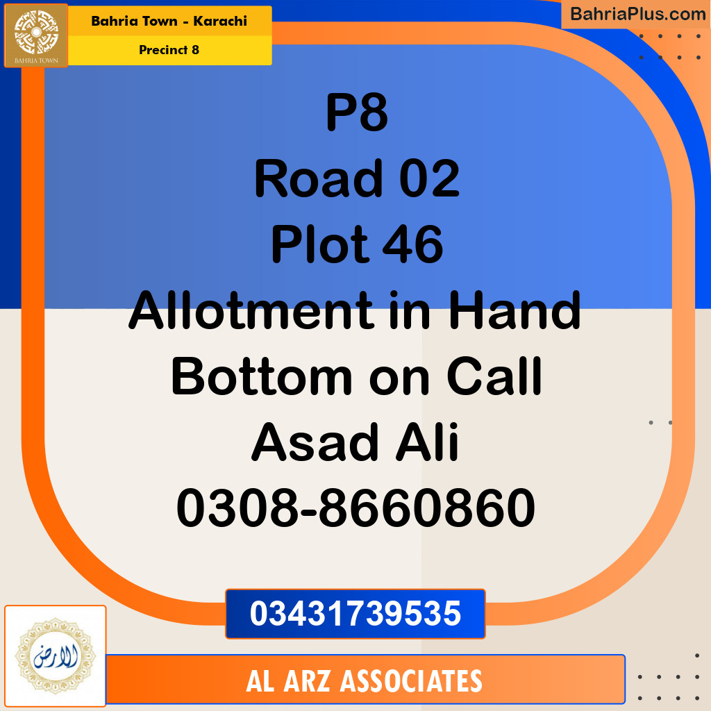 272 Sq. Yards Residential Plot for Sale in Precinct 8 -  Bahria Town, Karachi - (BP-214177)