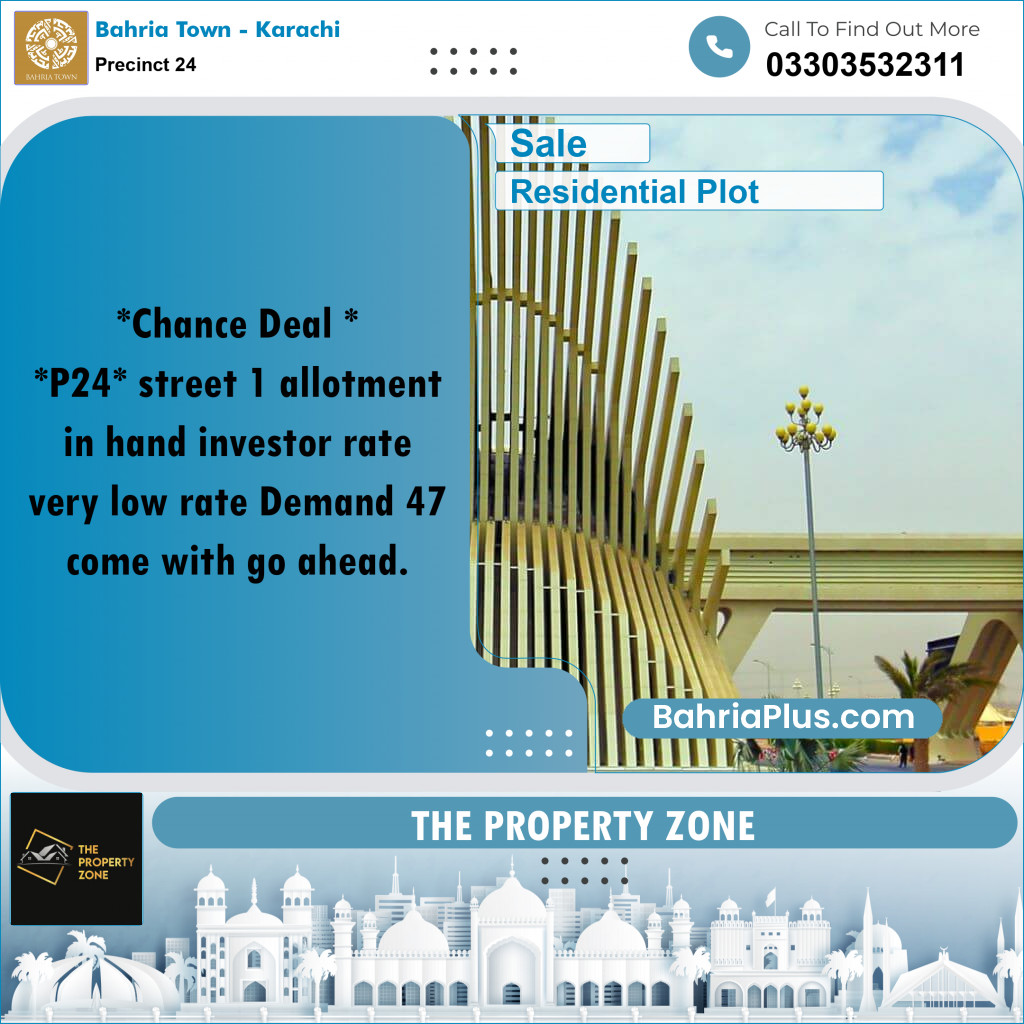 125 Sq. Yards Residential Plot for Sale in Precinct 24 -  Bahria Town, Karachi - (BP-214179)