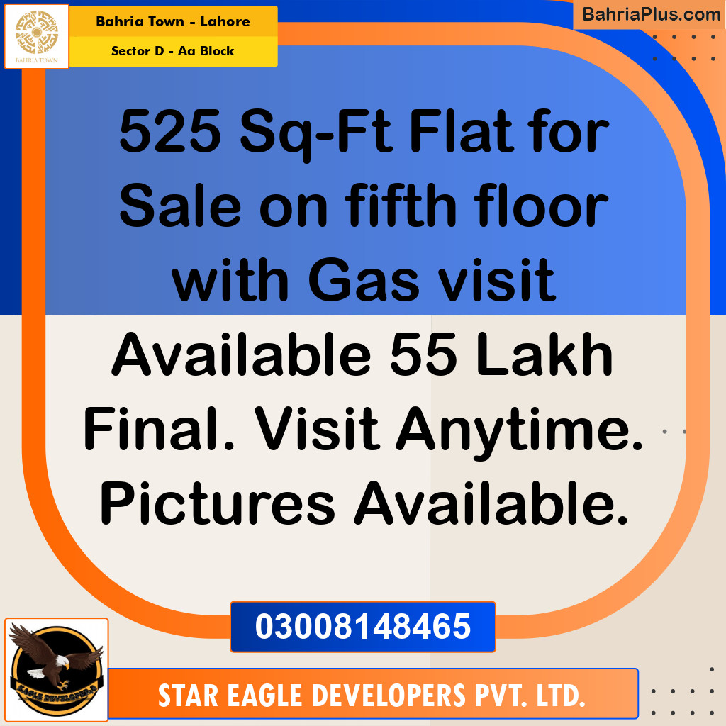 525 Sq. Ft. Residential Plot for Sale in Sector D - AA Block -  Bahria Town, Lahore - (BP-214219)