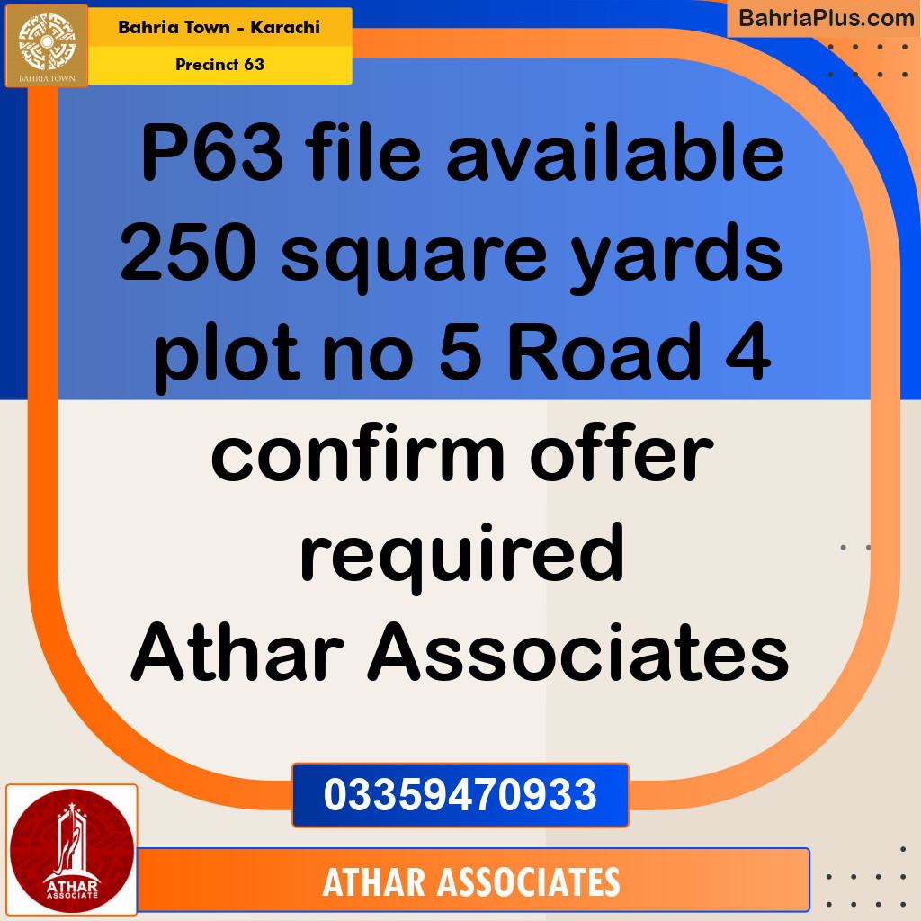 250 Sq. Yards Residential Plot for Sale in Precinct 63 -  Bahria Town, Karachi - (BP-214222)