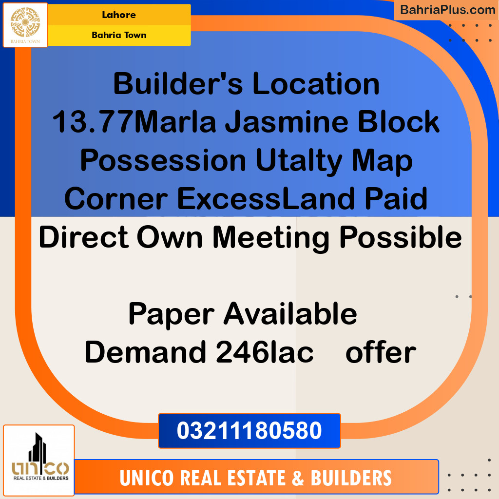 Residential Plot for Sale in Bahria Town, Lahore - (BP-214260)