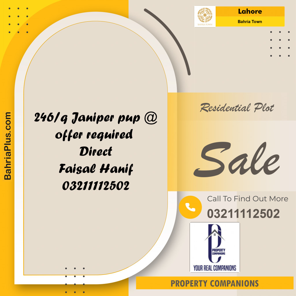 Residential Plot for Sale in Bahria Town, Lahore - (BP-214293)