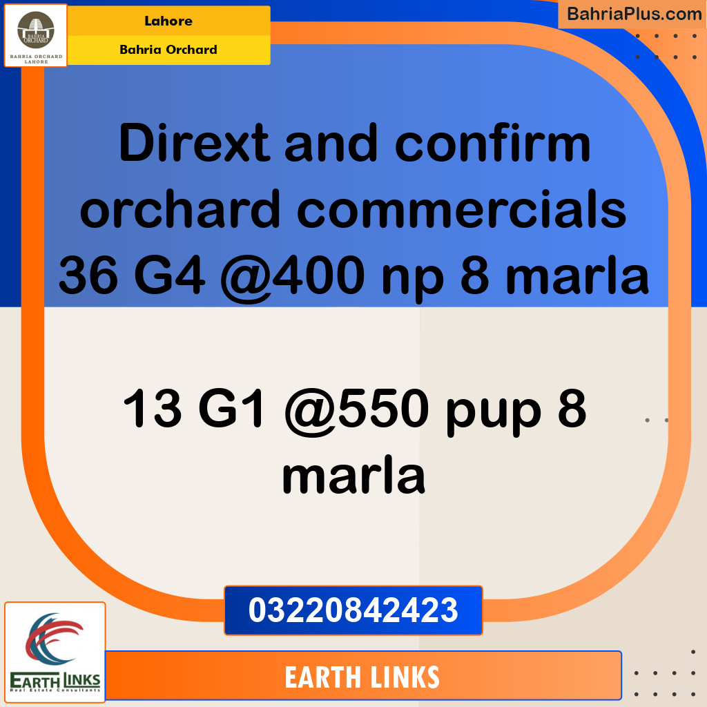 Residential Plot for Sale in Bahria Orchard, Lahore - (BP-214313)