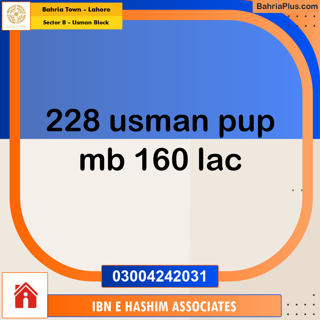 8 Marla Residential Plot for Sale in Sector B - Usman Block -  Bahria Town, Lahore - (BP-214341)