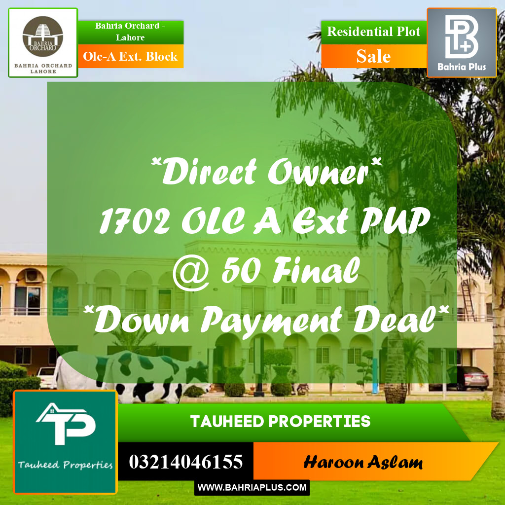 5 Marla Residential Plot for Sale in OLC-A Ext. Block -  Bahria Orchard, Lahore - (BP-214360)