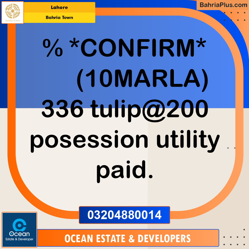 Residential Plot for Sale in Bahria Town, Lahore - (BP-214386)