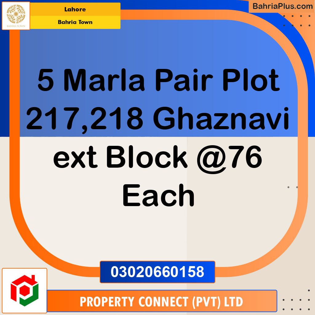 Residential Plot for Sale in Bahria Town, Lahore - (BP-214390)