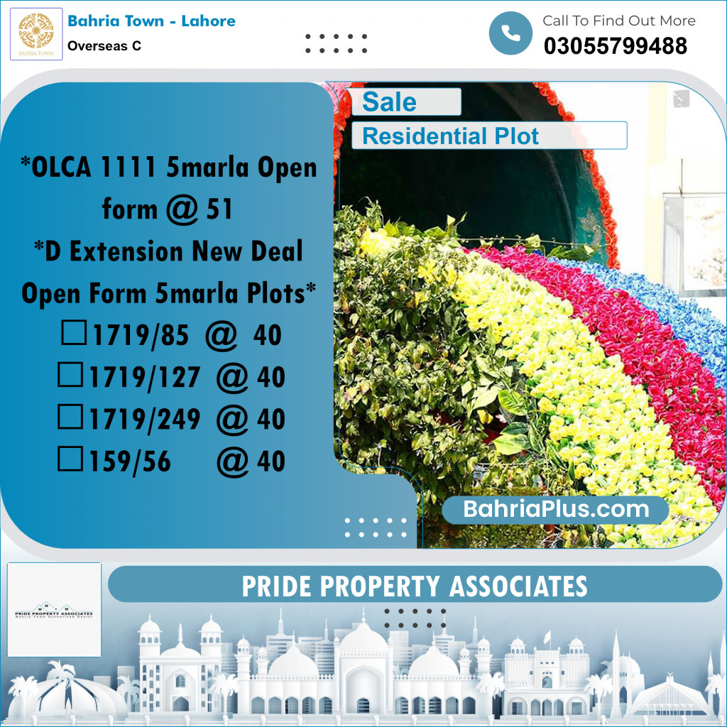 7 Marla Residential Plot for Sale in Overseas C -  Bahria Town, Lahore - (BP-214434)