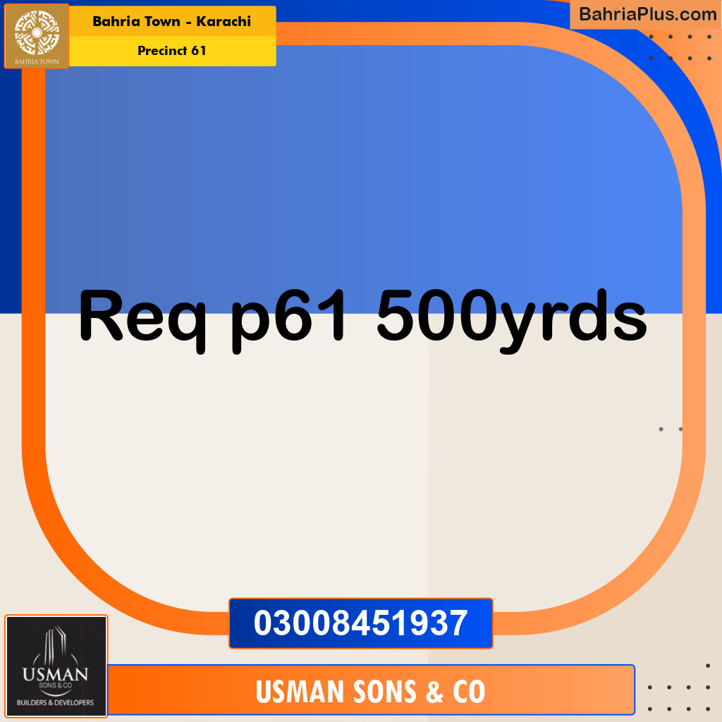 Residential Plot for Sale in Precinct 61 -  Bahria Town, Karachi - (BP-214445)