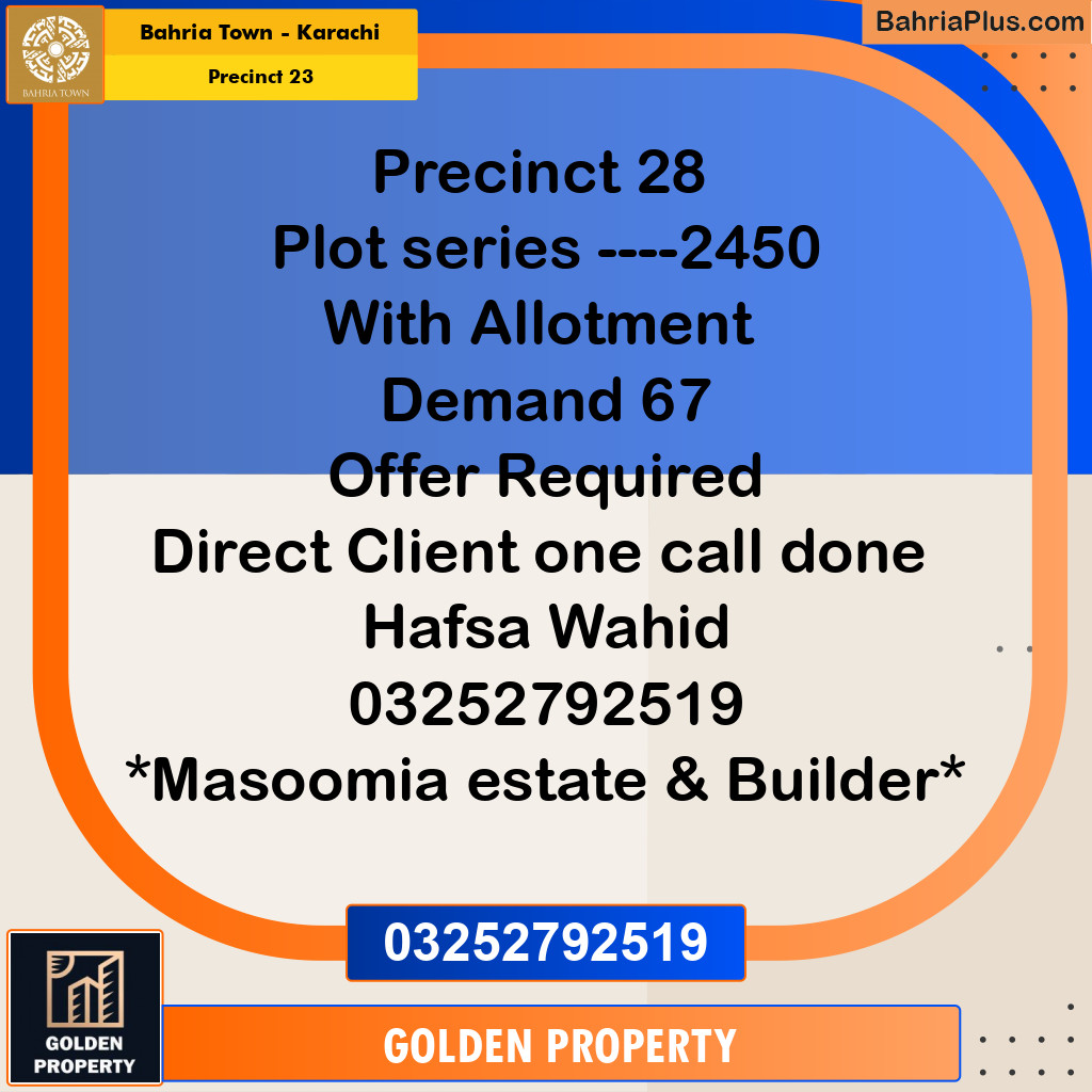 125 Sq. Yards Residential Plot for Sale in Precinct 23 -  Bahria Town, Karachi - (BP-214517)