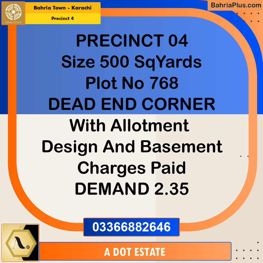 500 Sq. Yards Residential Plot for Sale in Precinct 4 -  Bahria Town, Karachi - (BP-214587)