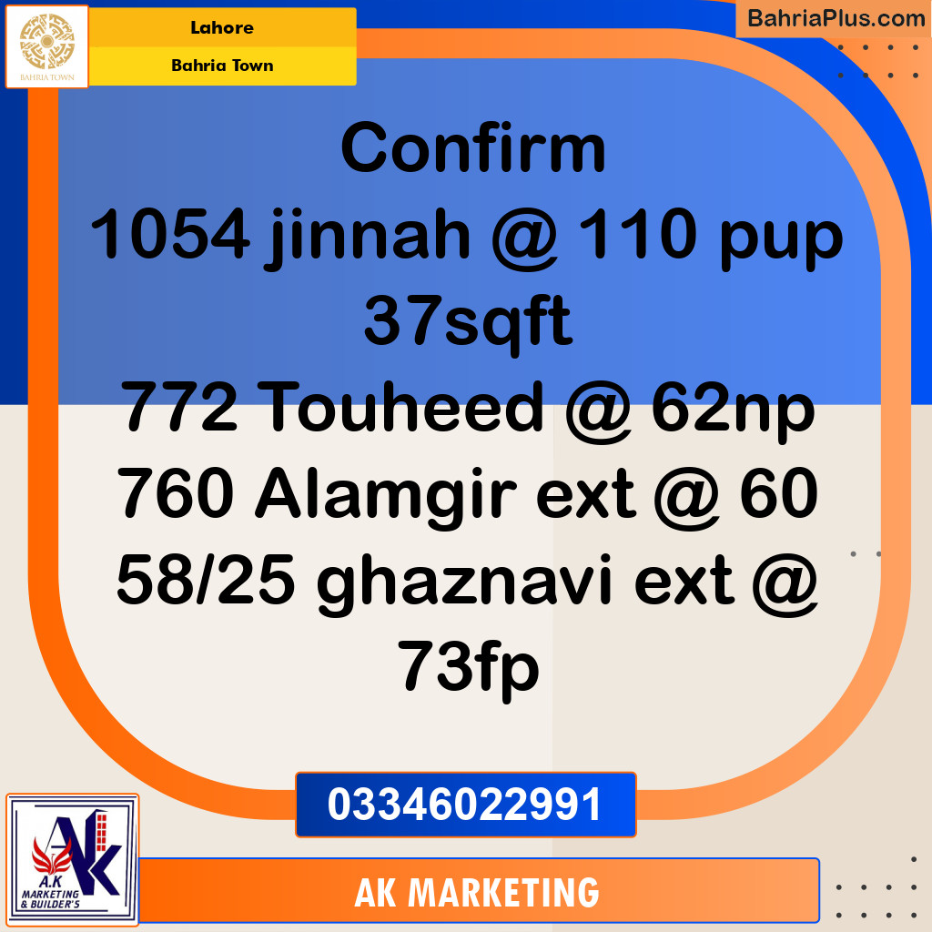 5 Marla Residential Plot for Sale in Bahria Town, Lahore - (BP-214602)