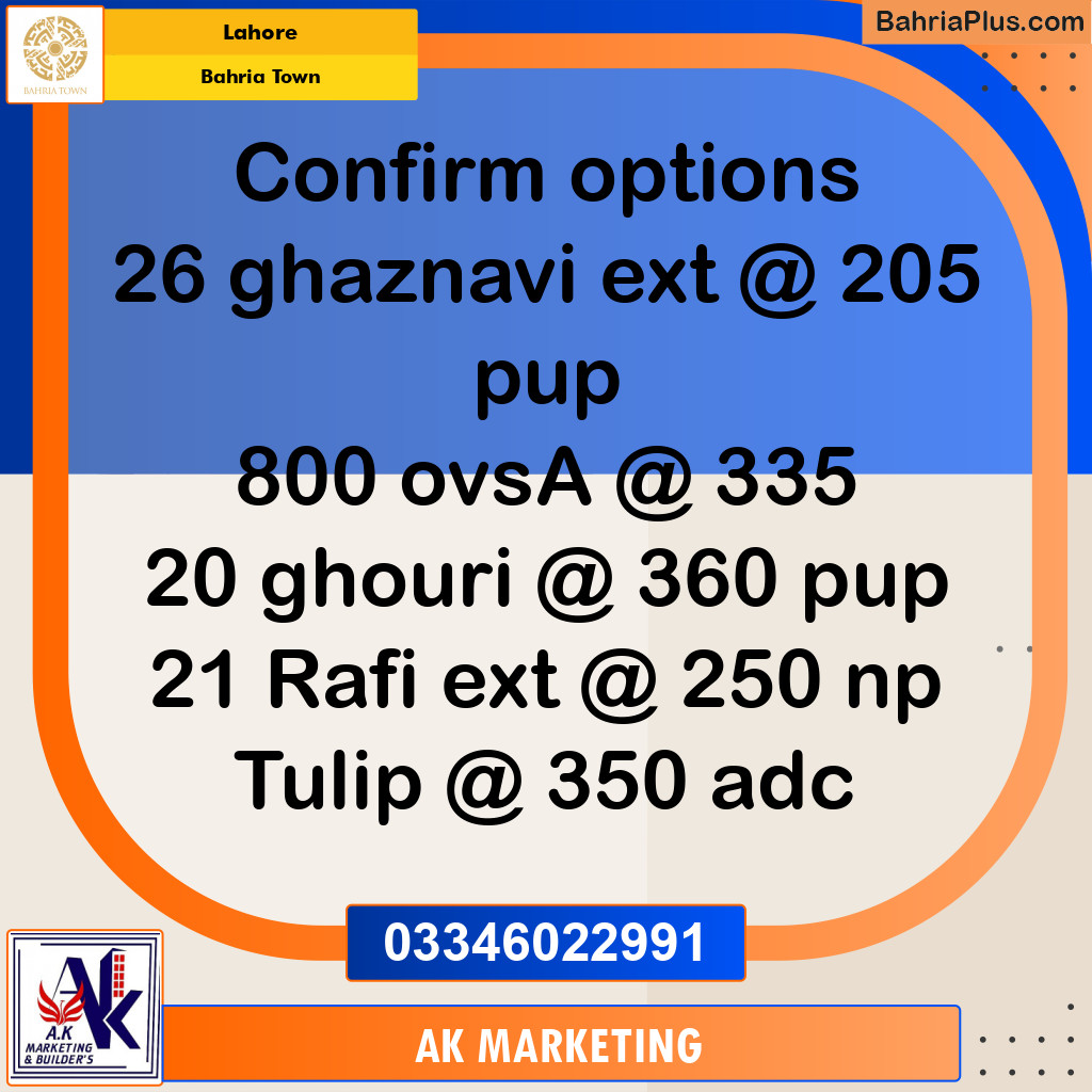 1 Kanal Residential Plot for Sale in Bahria Town, Lahore - (BP-214603)