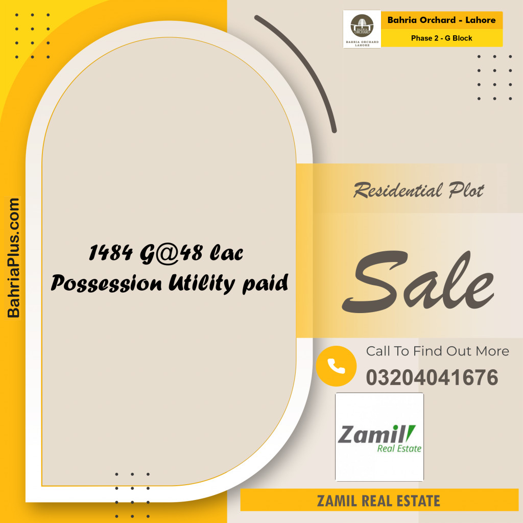 5 Marla Residential Plot for Sale in Phase 2 - G Block -  Bahria Orchard, Lahore - (BP-214615)