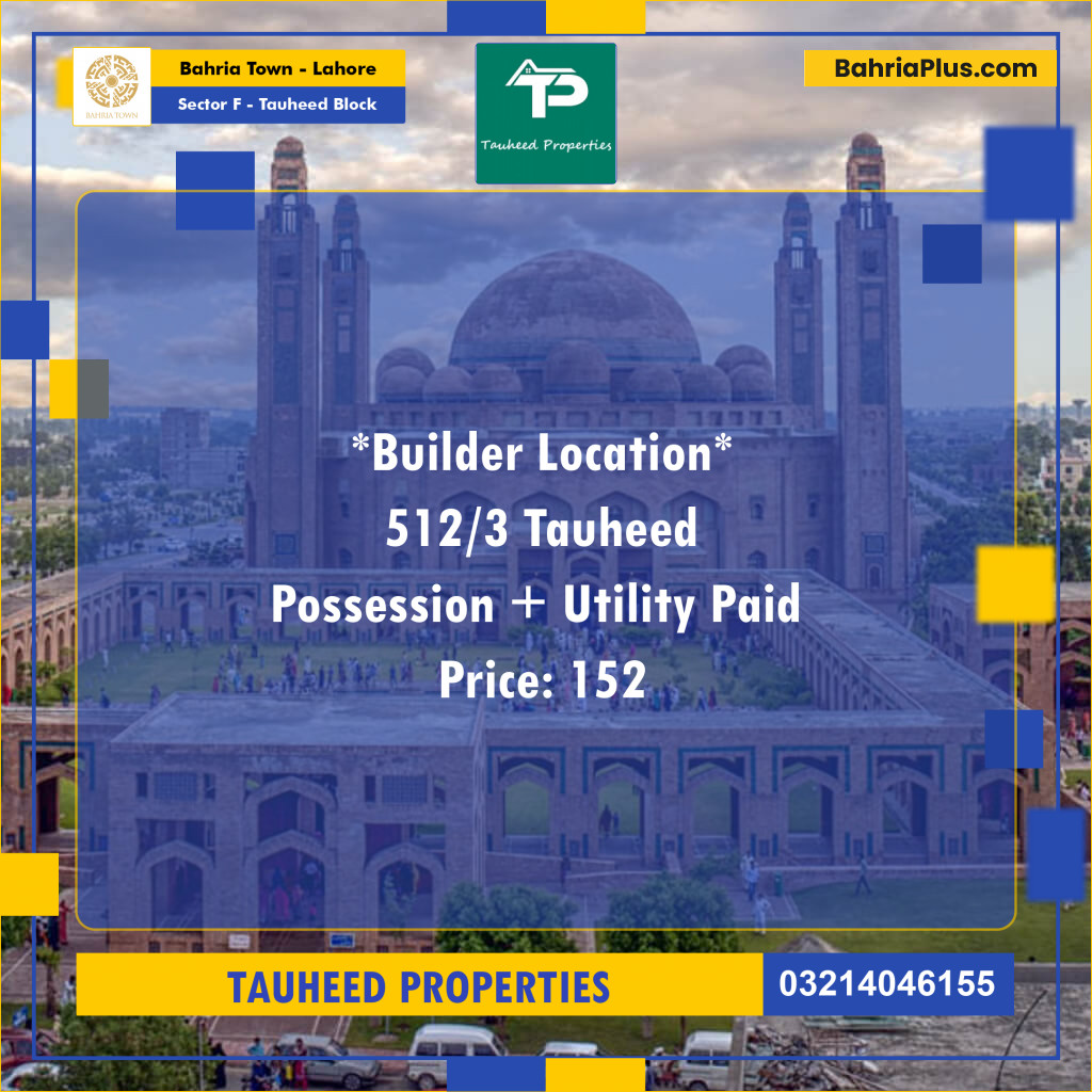 10 Marla Residential Plot for Sale in Sector F - Tauheed Block -  Bahria Town, Lahore - (BP-214702)