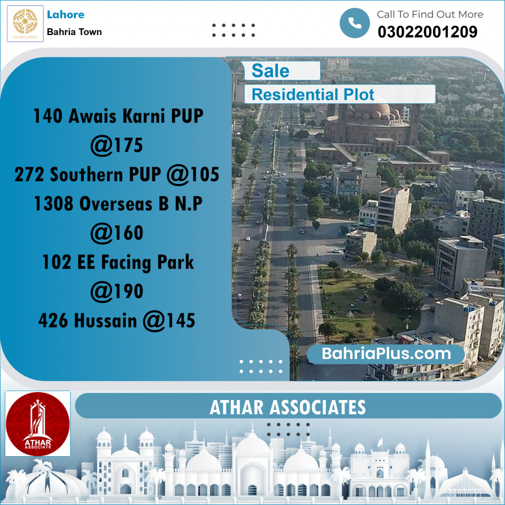 Residential Plot for Sale in Bahria Town, Lahore - (BP-214714)