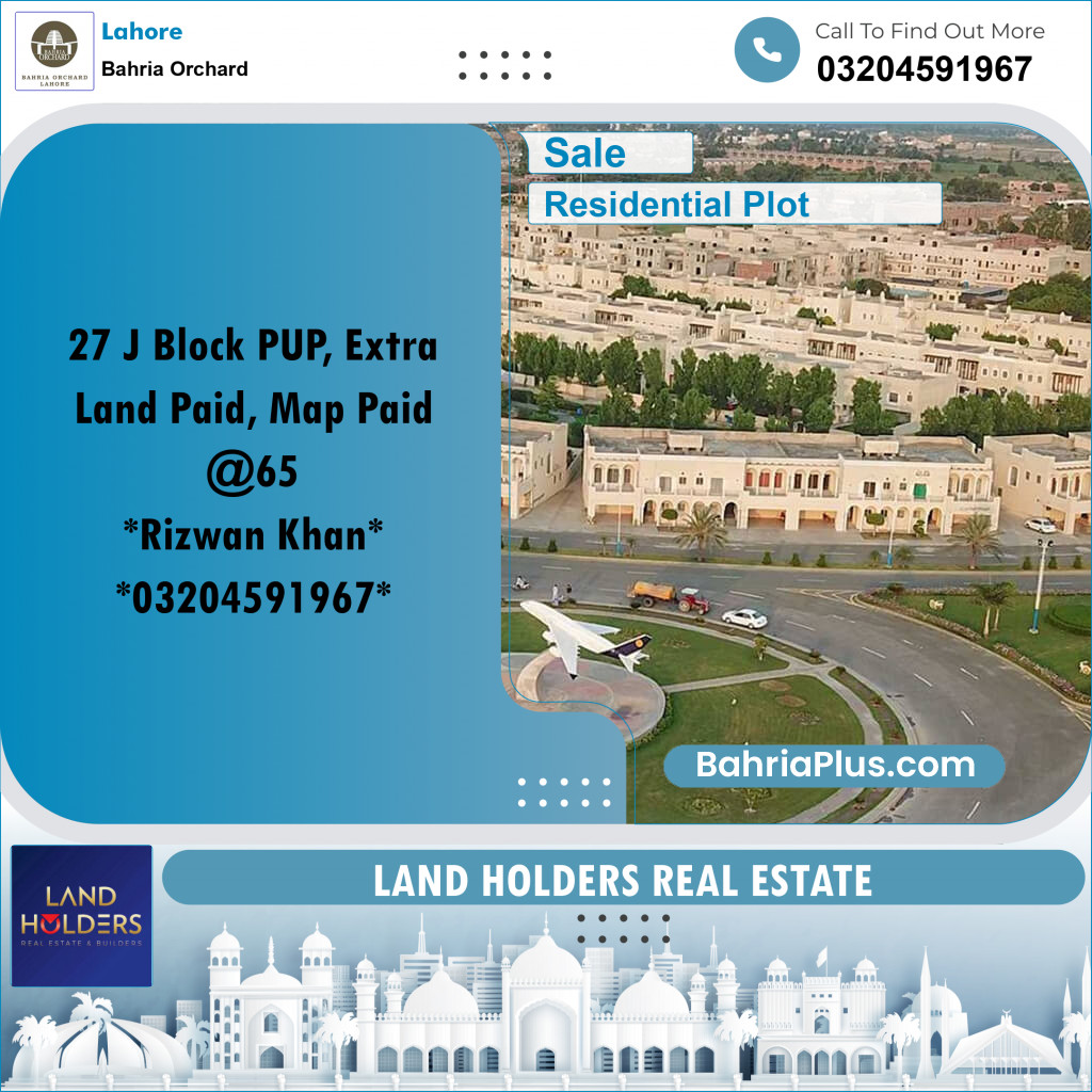 Residential Plot for Sale in Bahria Orchard, Lahore - (BP-214775)
