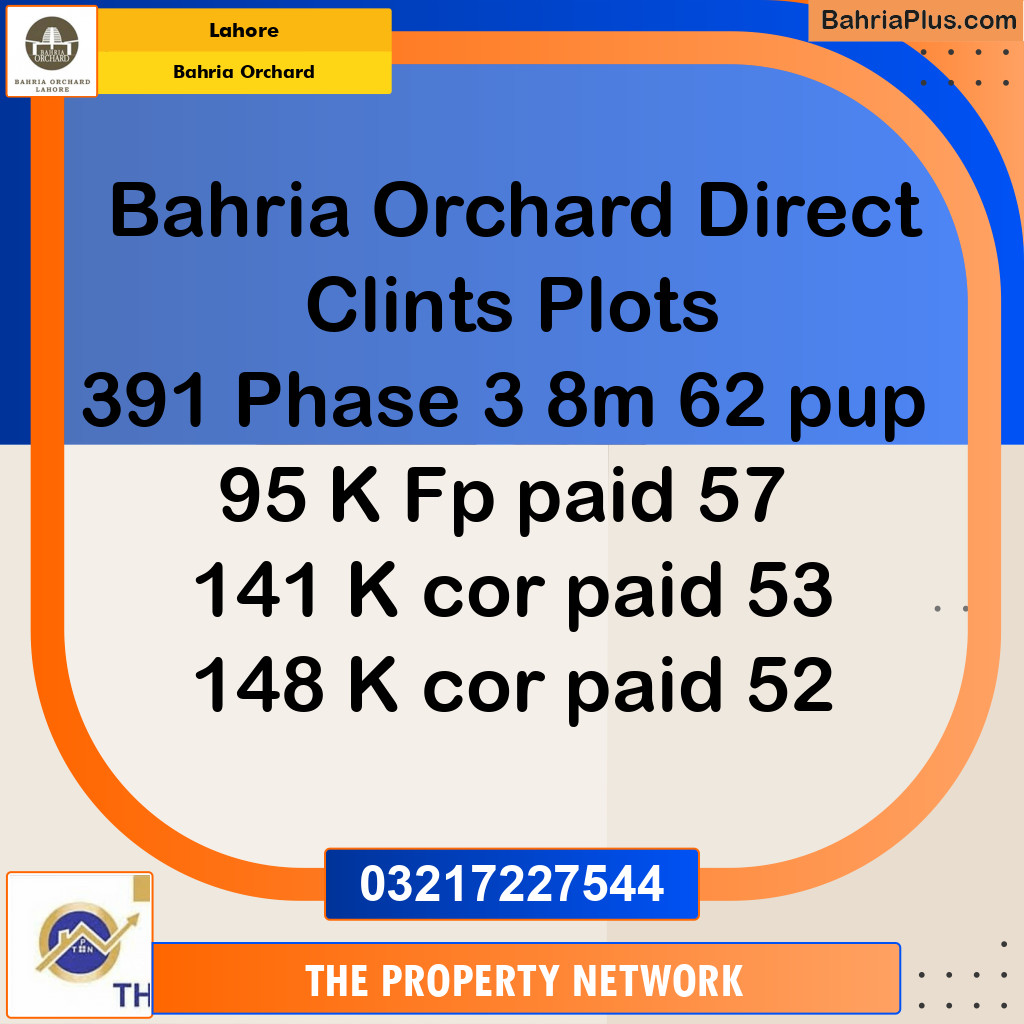 Residential Plot for Sale in Bahria Orchard, Lahore - (BP-214797)
