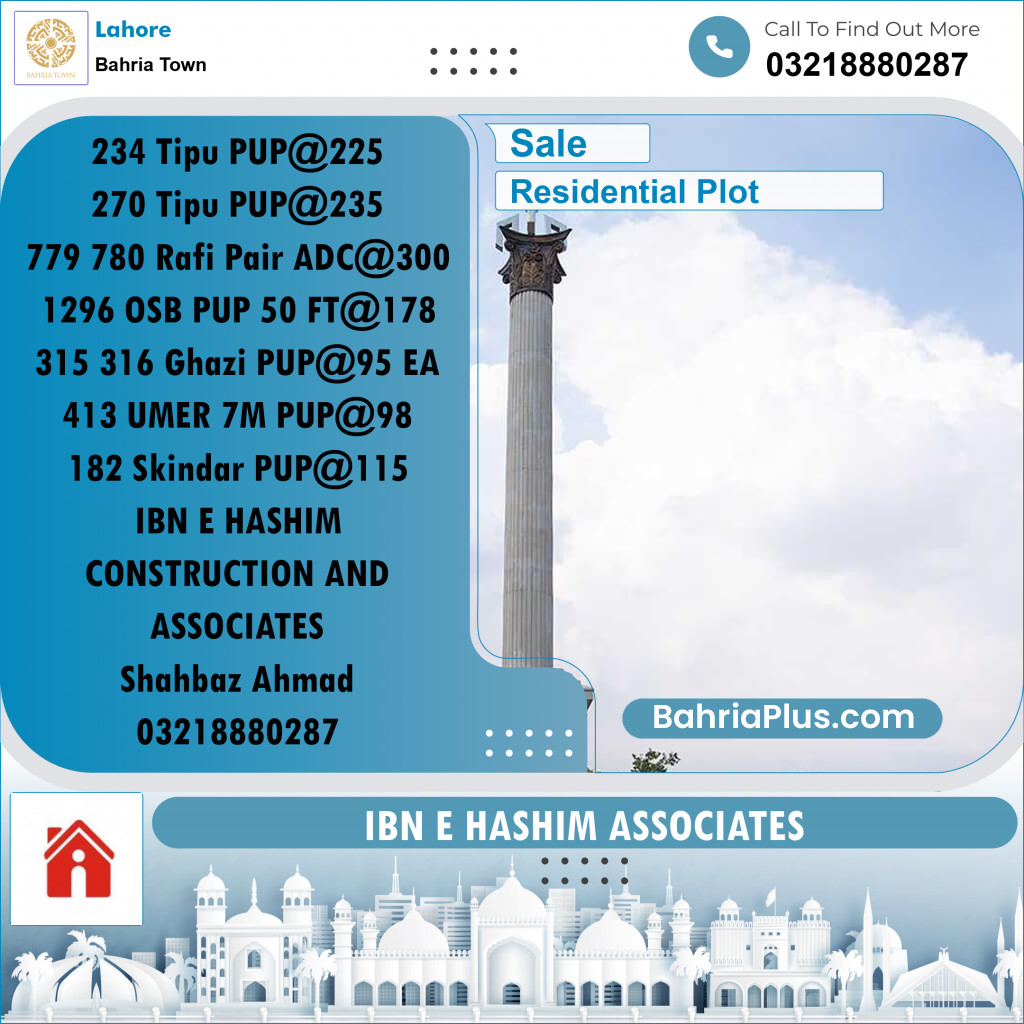 Residential Plot for Sale in Bahria Town, Lahore - (BP-214821)