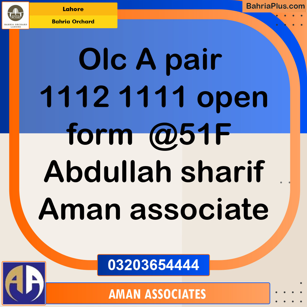 Residential Plot for Sale in Bahria Orchard, Lahore - (BP-214822)