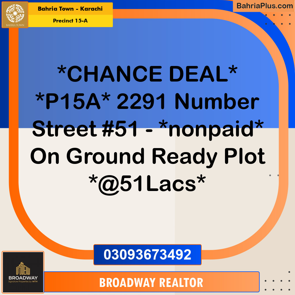 125 Sq. Yards Residential Plot for Sale in Precinct 15-A -  Bahria Town, Karachi - (BP-214828)