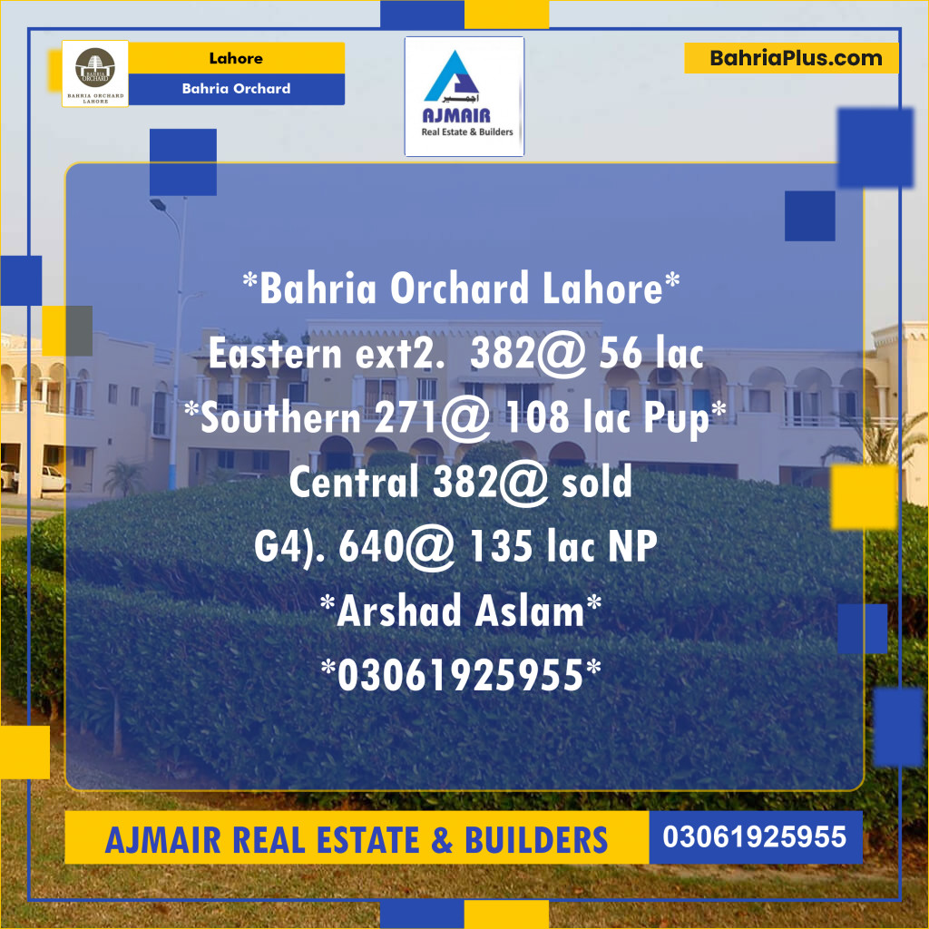 Residential Plot for Sale in Bahria Orchard, Lahore - (BP-214874)