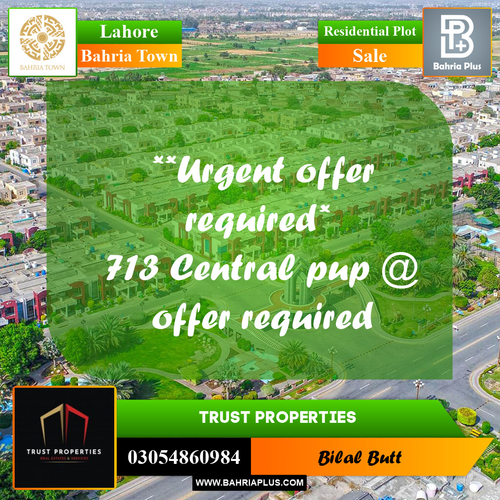 Residential Plot for Sale in Bahria Town, Lahore - (BP-214922)