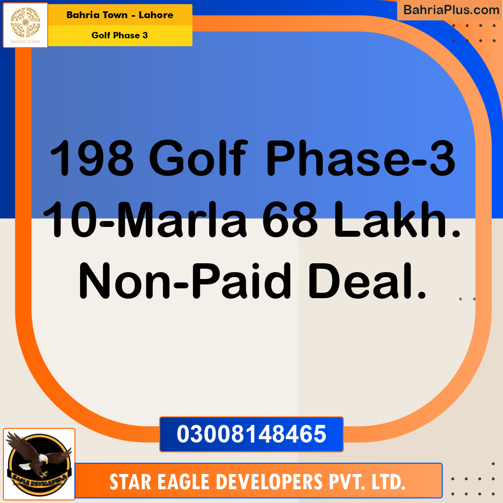 10 Marla Residential Plot for Sale in Golf Phase 3 -  Bahria Town, Lahore - (BP-214945)