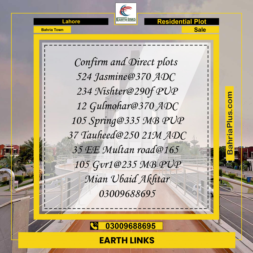 Residential Plot for Sale in Bahria Town, Lahore - (BP-214973)