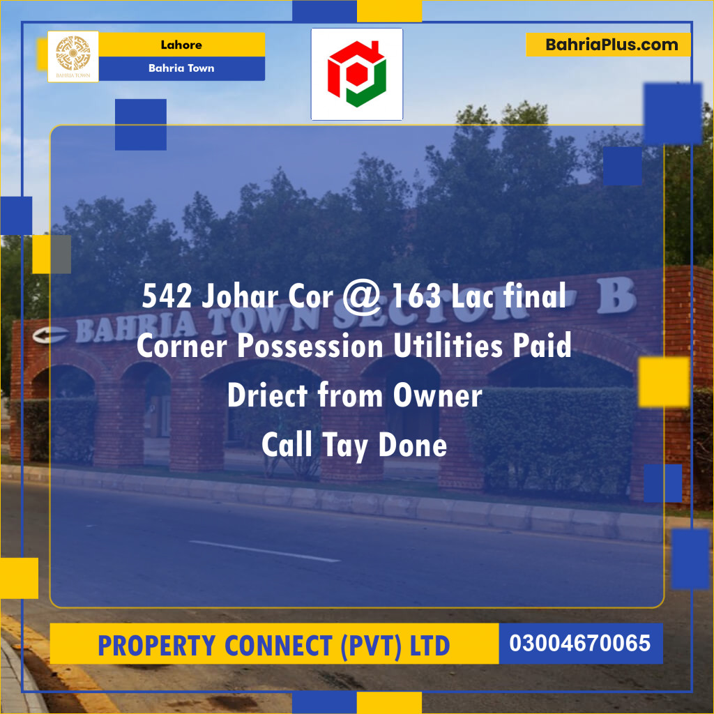Residential Plot for Sale in Bahria Town, Lahore - (BP-214980)
